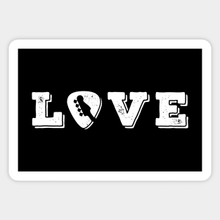 Love Bass Guitar Pick Dark Theme Sticker